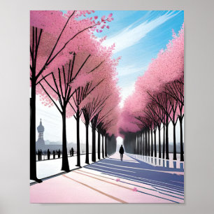 The flowery Champs-Élysées Poster