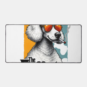 The Fluffather Poodle Vintage Funny Dog Mafia Vect Desk Mat