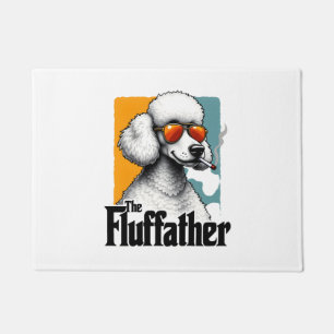 The Fluffather Poodle Vintage Funny Dog Mafia Vect Doormat