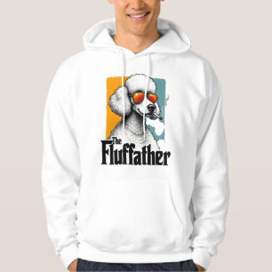 The Fluffather Poodle Vintage Funny Dog Mafia Vect Hoodie