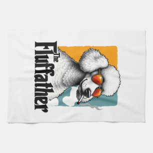 The Fluffather Poodle Vintage Funny Dog Mafia Vect Kitchen Towel