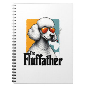 The Fluffather Poodle Vintage Funny Dog Mafia Vect Notebook