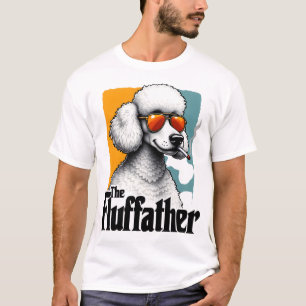 The Fluffather Poodle Vintage Funny Dog Mafia Vect T-Shirt