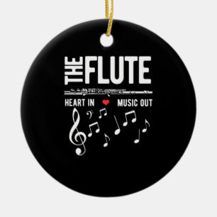 The Flute Heart In Music Out Ceramic Ornament