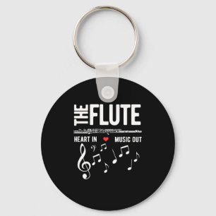 The Flute Heart In Music Out Keychain