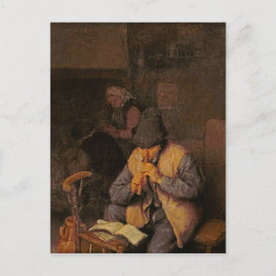 The Flute Player, 17th century Postcard