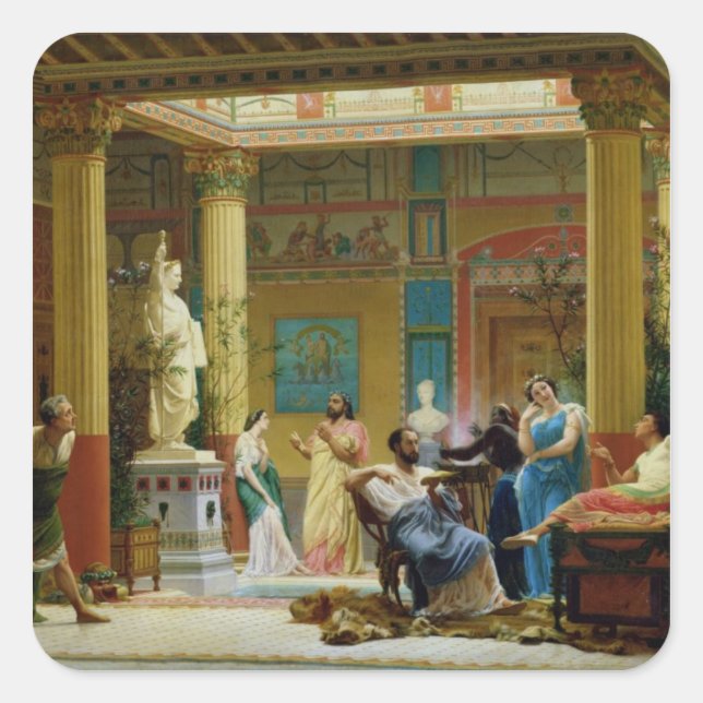 The Fluteplayer' and 'The Diomedes' wife' Square Sticker (Front)