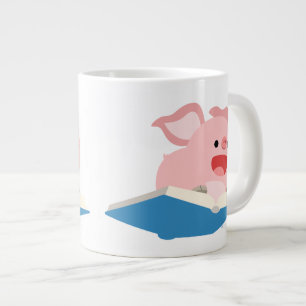 The Flying Book and Cartoon Pig Jumbo Mug