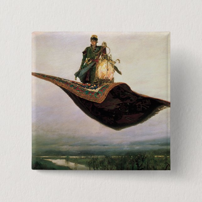 The Flying Carpet 2 Inch Square Button (Front)