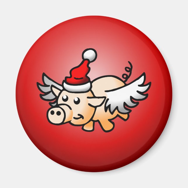 The Flying Christmas Pig Magnet (Front)