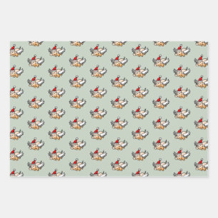 The Flying Christmas Pig Wrapping Paper Sheet