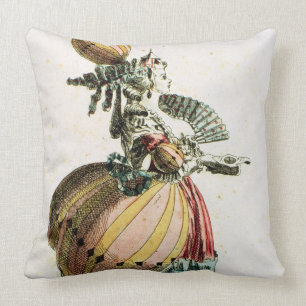 The Flying Coquette, c.1784 (colour engraving) Throw Pillow