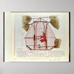 The Flying Machine of Jean Pierre Blanchard Poster