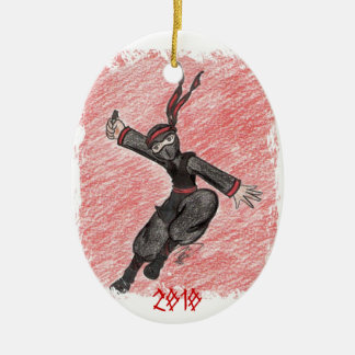 The Flying Ninja Ceramic Ornament