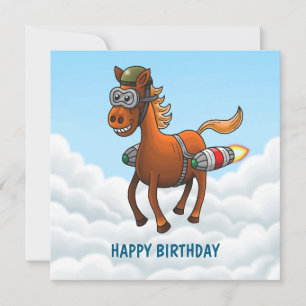 The Flying Rocket Pony Card