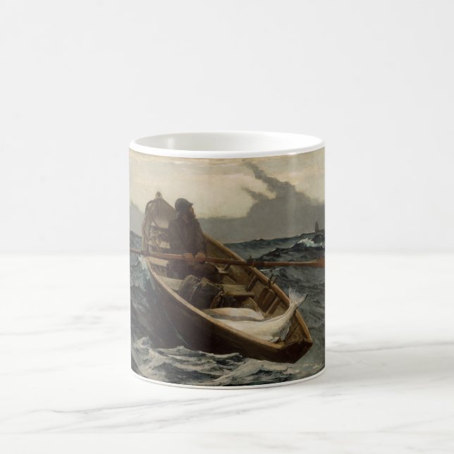 The Fog Warning (by Winslow Homer) Coffee Mug (Center)