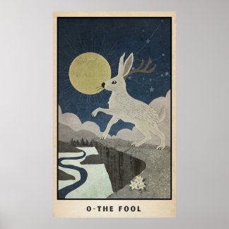 The Fool Major Arcana Poster with the Jackalope 