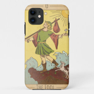  The Fool major arcana tarot card dog distressed  iPhone 11 Case