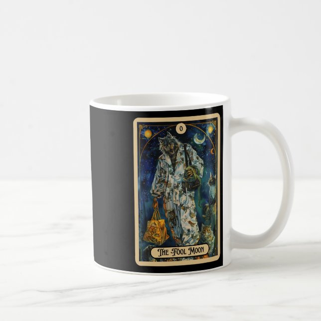 The Fool Moon Werewolf (the Fool) Halloween Tarot  Coffee Mug (Right)