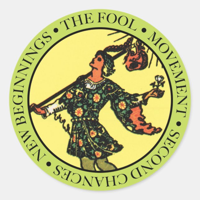 The Fool Sticker with Text (Front)