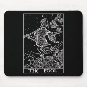 The Fool Tarot Card Court Jester Halloween Gothic Mouse Pad