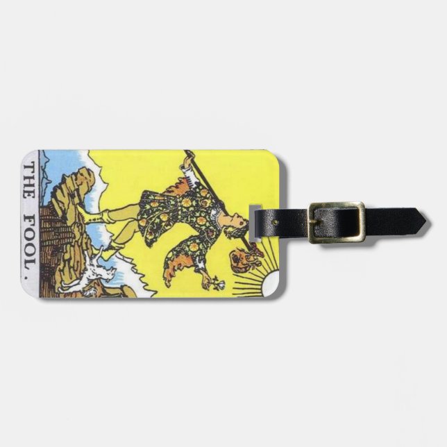 The Fool tarot card luggage tag (Front Horizontal)