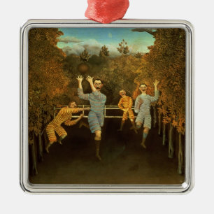 The Football players,1908 (oil on canvas) Metal Ornament