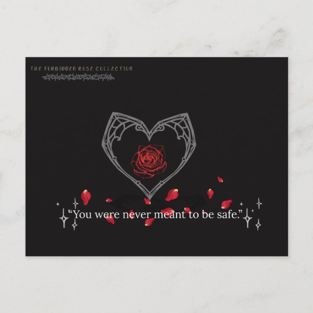 The Forbidden Rose: Never Safe Postcard (Front)