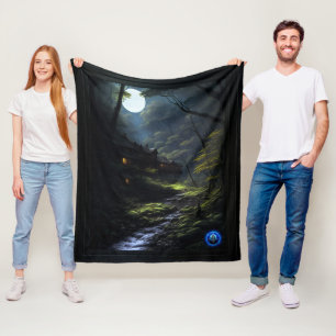 The Forest Dwellers AI Concept Art by Xzendor7 Fleece Blanket