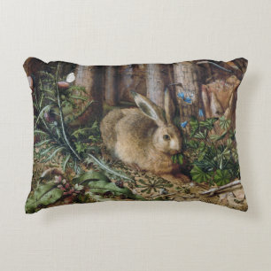 The Forest Hare,Antique Wildlife Paintings Accent Pillow