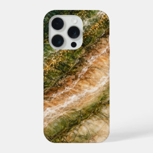 The Forest Inspired Marble with Gold Veining iPhone 15 Pro Case