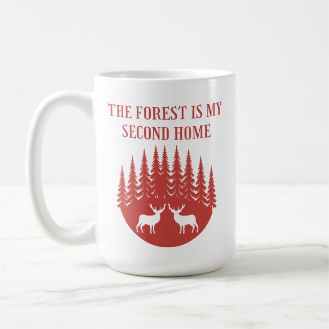 The Forest is My Second Home | Deer Hunting Gift Coffee Mug (Left)