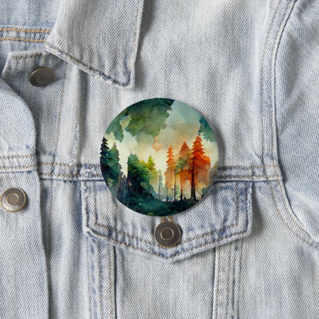The Forest (nature) 3 Inch Round Button (In Situ)