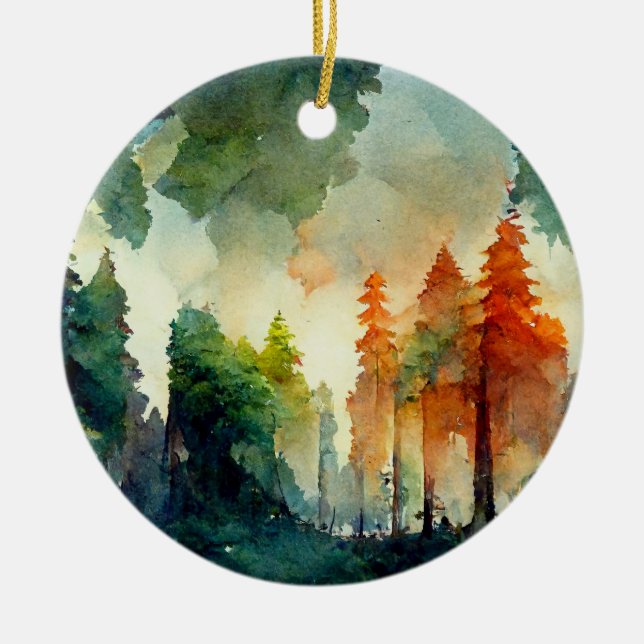 The Forest (nature) Ceramic Ornament (Front)