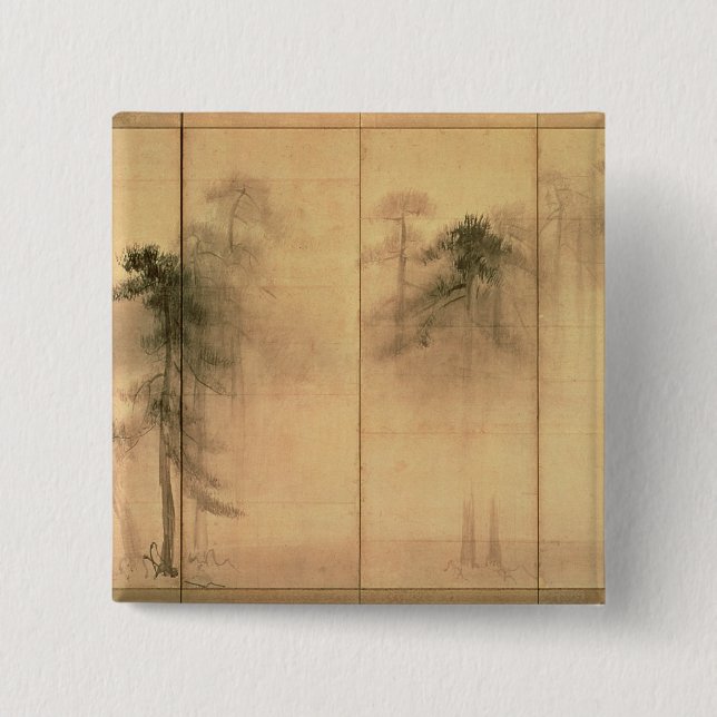 The forest of pines 2 inch square button (Front)