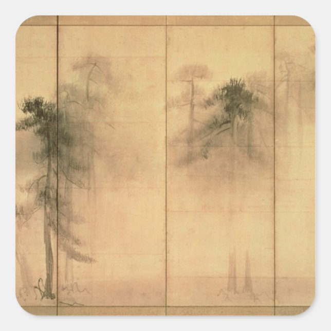 The forest of pines square sticker (Front)