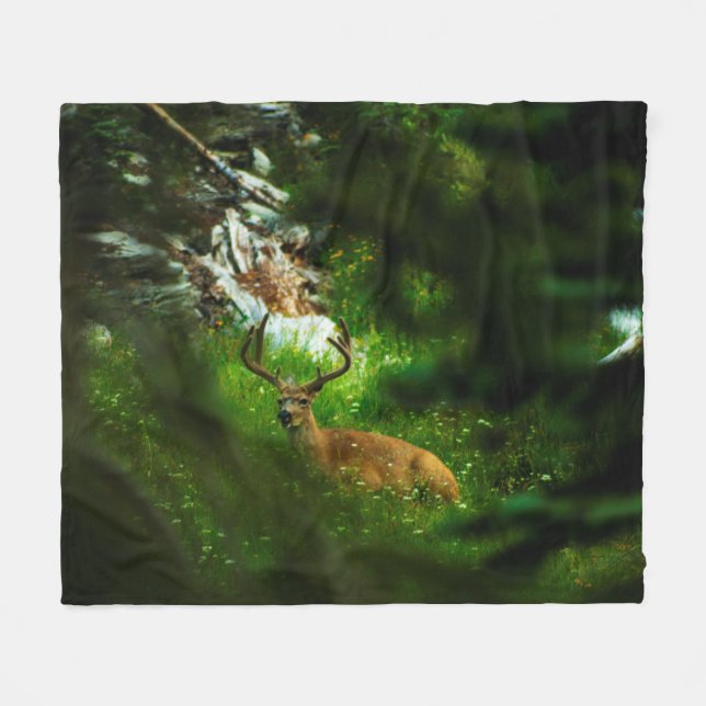 The Forest Prince Fleece Blanket (Front (Horizontal))