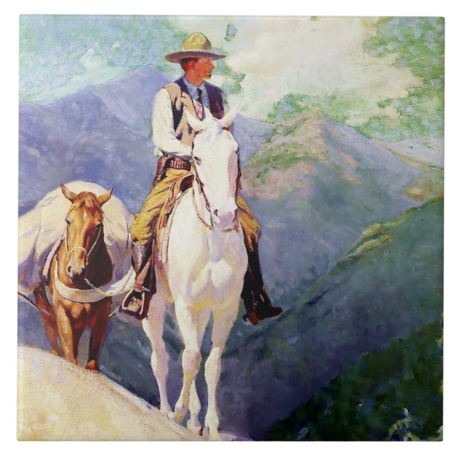 “The Forest Ranger” by W Herbert Dunton Tile (Front)