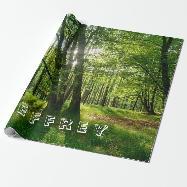 The Forest With Your Name Wrapping Paper (Unrolled)