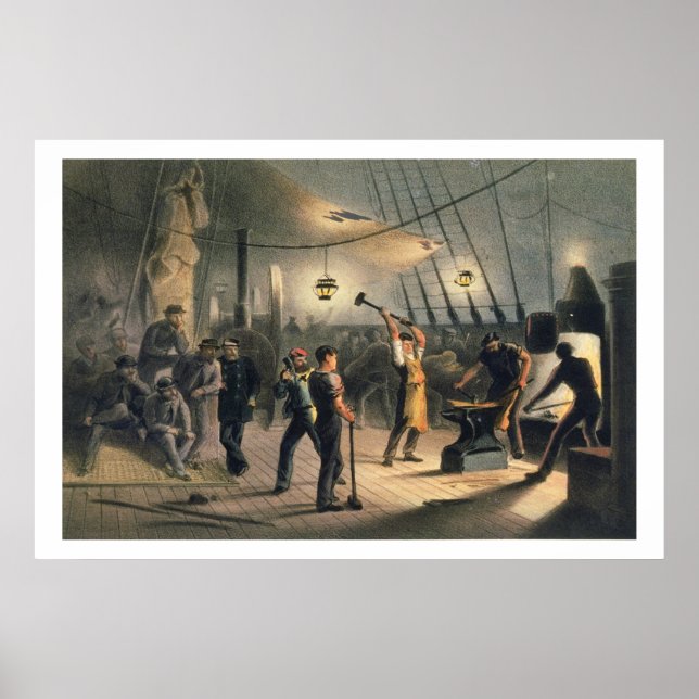 The Forge on Deck of the Great Eastern, night of A Poster (Front)