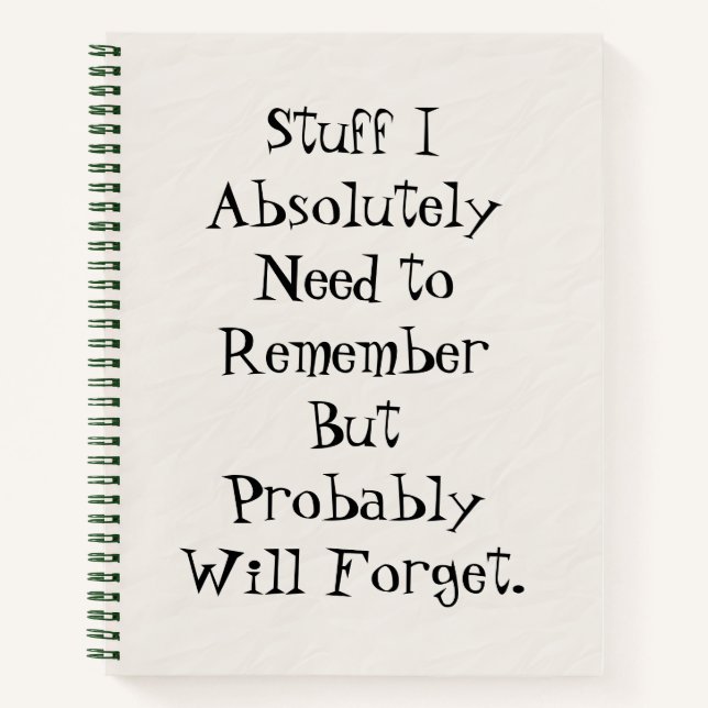 The Forgetful Friend: To-Do List Teal Notebook (Front)