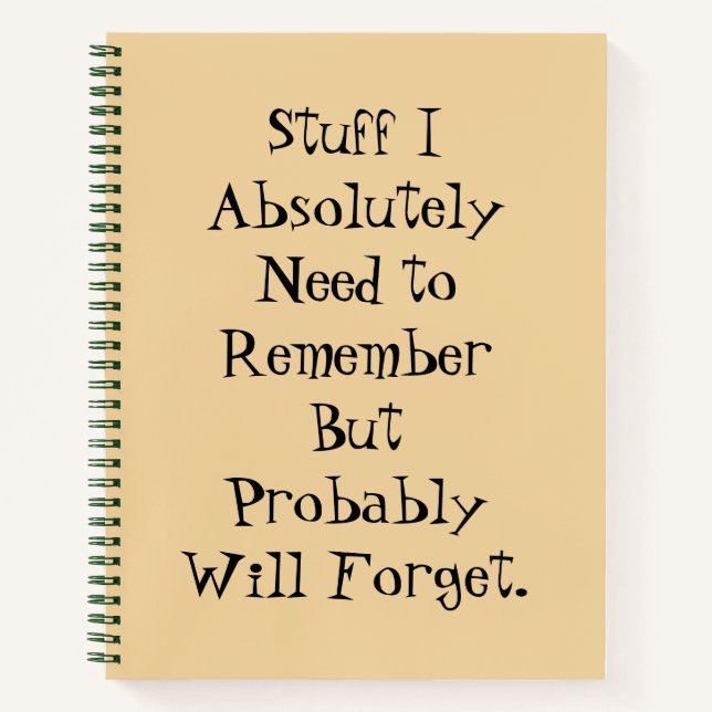 The Forgetful Friend: To-Do List Teal Notebook (Front)