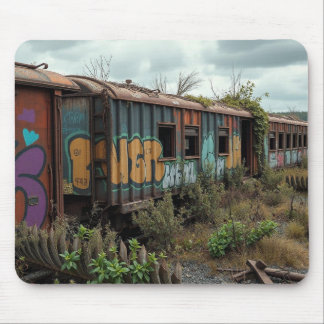 The Forgotten Railway – Abandoned Graffiti Train Mouse Pad