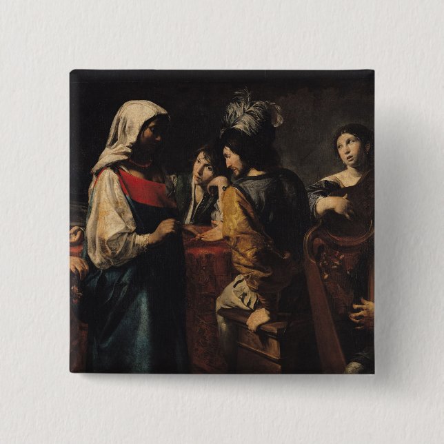 The Fortune Teller 2 Inch Square Button (Front)