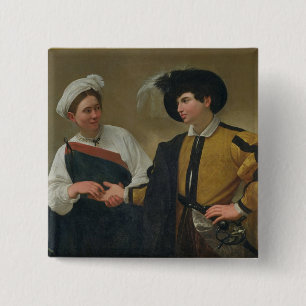 The Fortune Teller (La Buona Ventura), c.1594 2 Inch Square Button