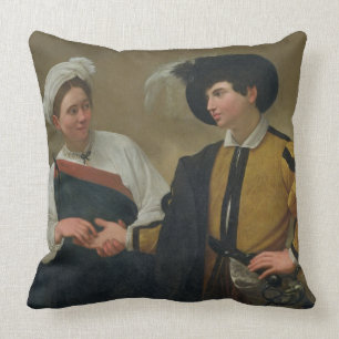 The Fortune Teller (La Buona Ventura), c.1594 Throw Pillow