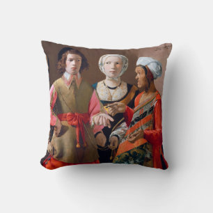The Fortune Teller, La Tour Throw Pillow