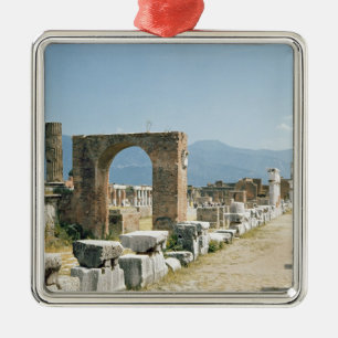 The Forum with the mountains in the background Metal Ornament