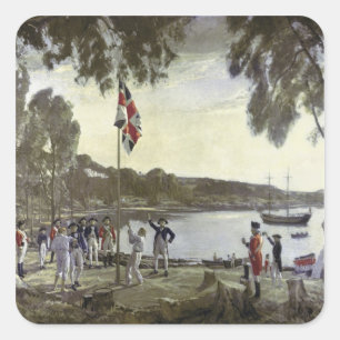 The Founding of Australia by Capt. Arthur Square Sticker