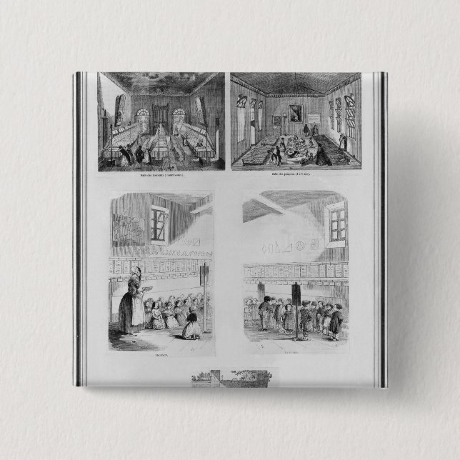 The foundling home 2 inch square button (Front)